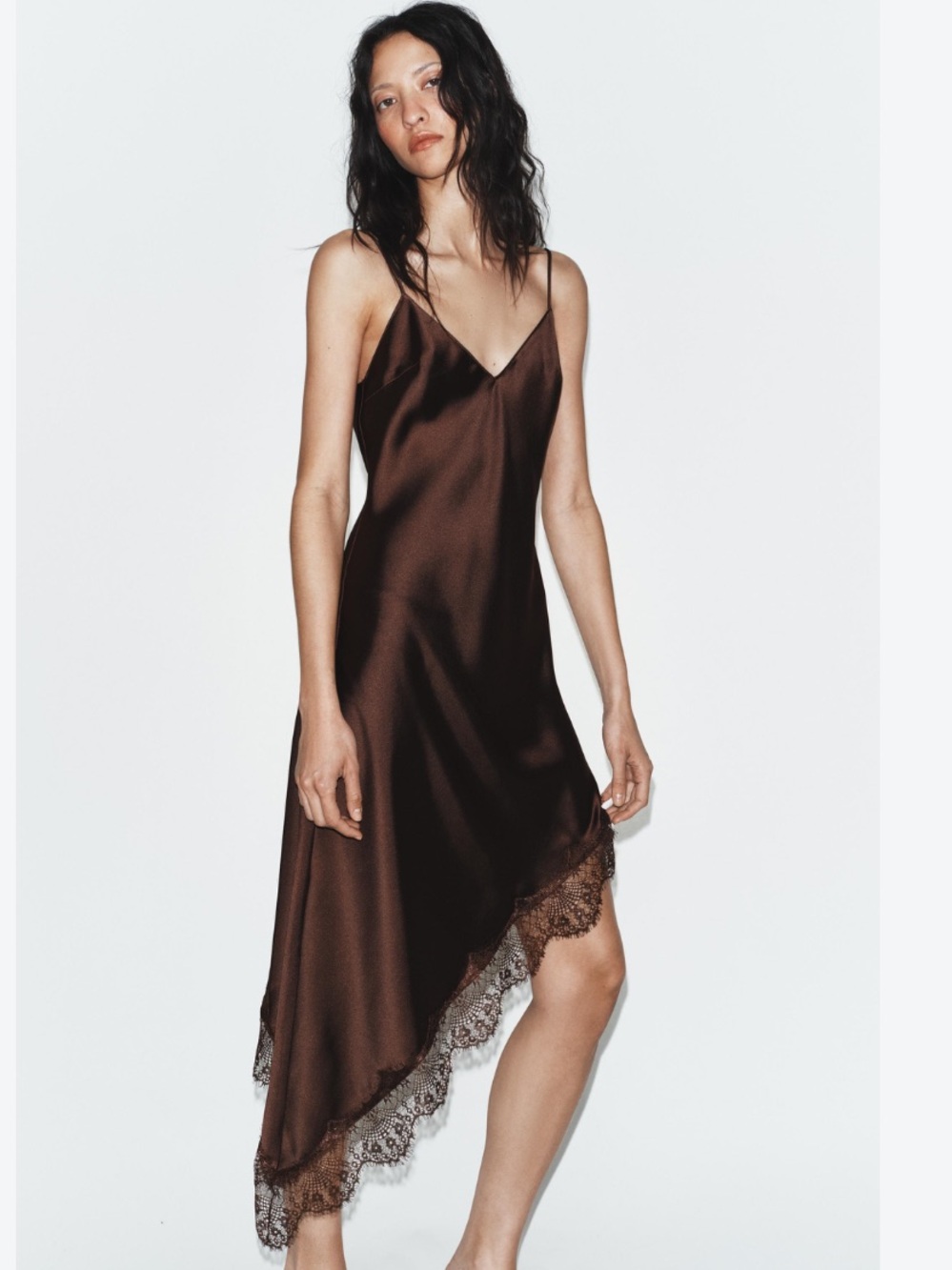 Zara NWT SATIN EFFECT LACE DRESS 9576/331